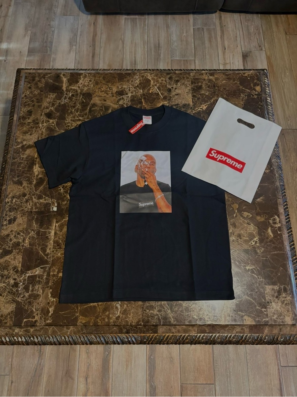 Supreme Black Graphic Photo Print Tee